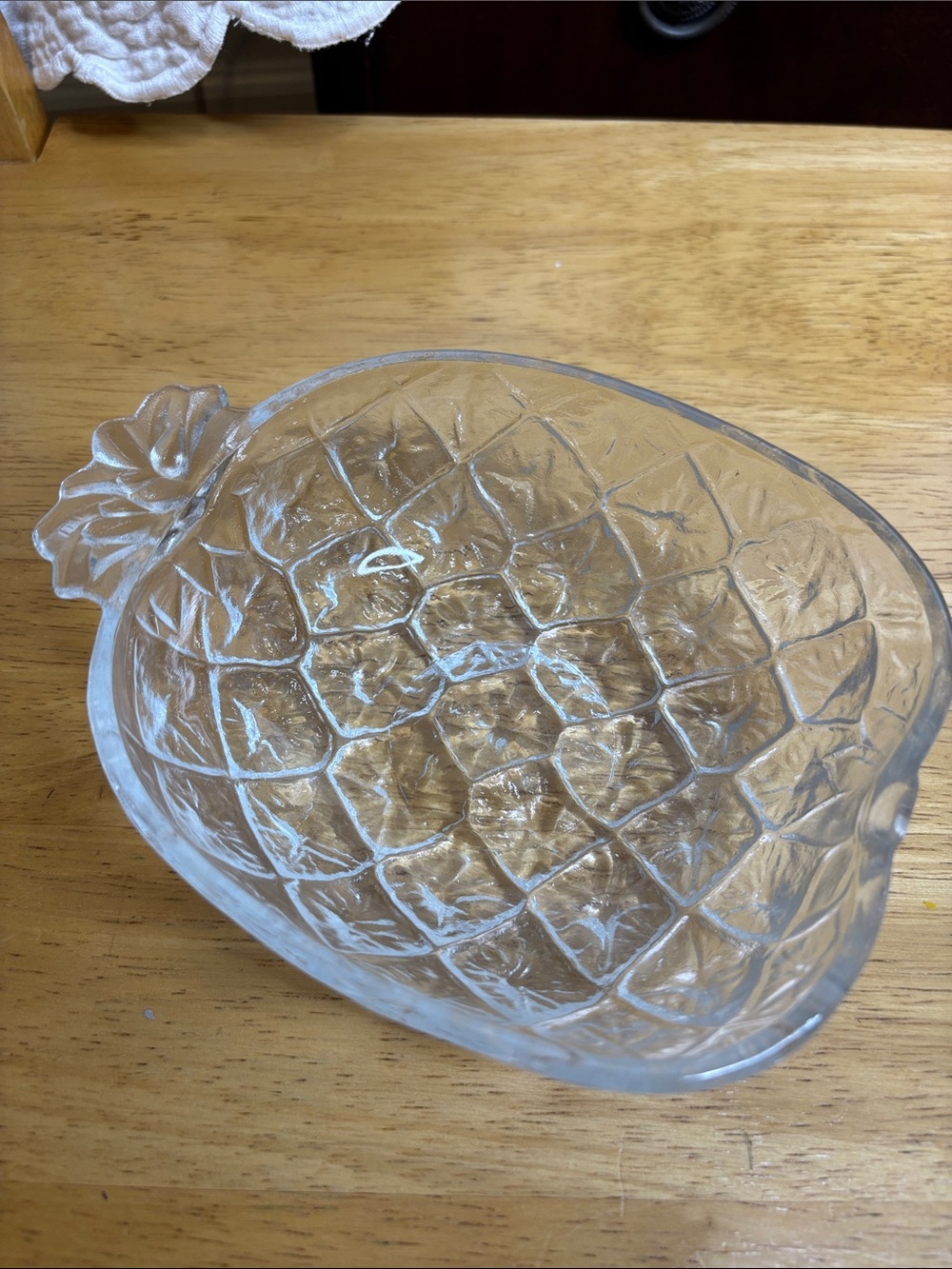 Clear Pineapple Glass Serving Bowl